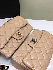 Chanel small Flap bag grained calfskin in beige 20cm - 3