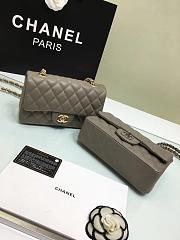 Chanel small Flap bag grained calfskin in gray 20cm - 6