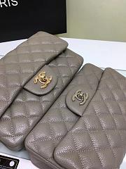 Chanel small Flap bag grained calfskin in gray 20cm - 3