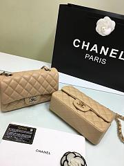 Chanel small Flap bag lambskin in beige 20cm - 5