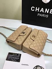 Chanel small Flap bag lambskin in beige 20cm - 4