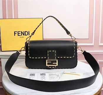 Fendi Baguette black leather bag 28cm