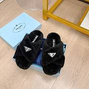 Prada Shearling sandals black - 6