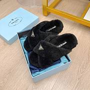 Prada Shearling sandals black - 5