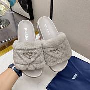 Prada Shearling slides gray - 5