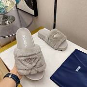 Prada Shearling slides gray - 6