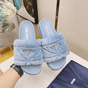 Prada Shearling slides blue - 5