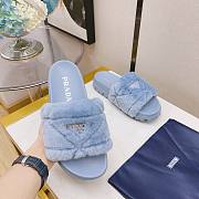 Prada Shearling slides blue - 2