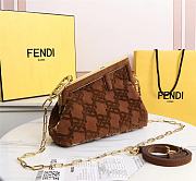 Fendi First small brown suede bag 8BP127AGXKF1992 26cm - 3