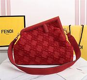 Fendi First medium red suede bag 8BP127AGXKF0C3Q 32.5cm - 1