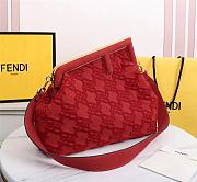 Fendi First medium red suede bag 8BP127AGXKF0C3Q 32.5cm - 2