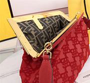 Fendi First medium red suede bag 8BP127AGXKF0C3Q 32.5cm - 4