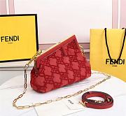 Fendi First small red suede bag 8BP127AGXKF0C3Q 32.5cm - 3
