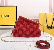 Fendi First small red suede bag 8BP127AGXKF0C3Q 32.5cm - 5