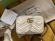 Gucci GG Marmont matelassé mini bag white leather 448065 18cm - 1