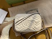 Gucci GG Marmont matelassé mini bag white leather 448065 18cm - 6