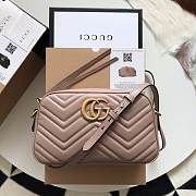 Gucci GG Marmont small matelassé shoulder bag dusty pink lether 447632 24cm - 1