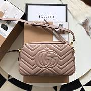 Gucci GG Marmont small matelassé shoulder bag dusty pink lether 447632 24cm - 3
