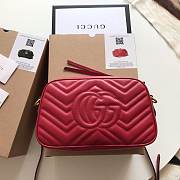 Gucci GG Marmont small matelassé shoulder bag red lether 447632 24cm - 3