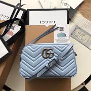 Gucci GG Marmont small matelassé shoulder bag pastel blue lether 447632 24cm - 1