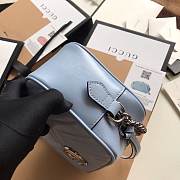 Gucci GG Marmont small matelassé shoulder bag pastel blue lether 447632 24cm - 3