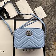 Gucci GG Marmont matelassé mini bag pastel blue leather 448065 18cm - 1