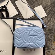 Gucci GG Marmont matelassé mini bag pastel blue leather 448065 18cm - 3