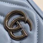 Gucci GG Marmont matelassé mini bag pastel blue leather 448065 18cm - 6