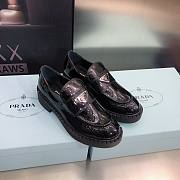 Prada black Chocolate brushed leather loafers - 1