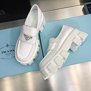 Prada white Chocolate brushed leather loafers - 4