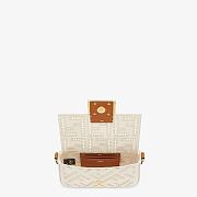 FENDI BAGUETTE MINI White canvas bag with embroidery 8BS017AF2VF1DSV  - 6