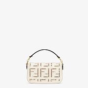 FENDI BAGUETTE MINI White canvas bag with embroidery 8BS017AF2VF1DSV  - 3