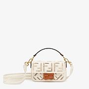 FENDI BAGUETTE MINI White canvas bag with embroidery 8BS017AF2VF1DSV  - 5