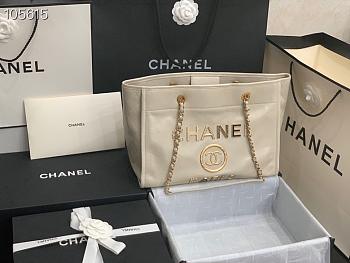 Chanel large Shopping bag white lambskin 33cm