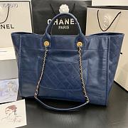 Chanel large Shopping bag blue lambskin 40cm - 6