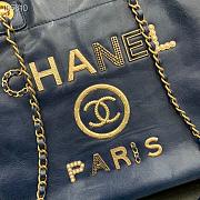 Chanel large Shopping bag blue lambskin 40cm - 2