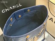 Chanel large Shopping bag blue lambskin 33cm - 2