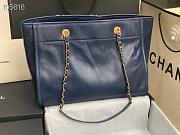 Chanel large Shopping bag blue lambskin 33cm - 3
