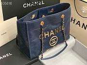 Chanel large Shopping bag blue lambskin 33cm - 4