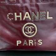 Chanel large Shopping bag red lambskin 40cm - 5