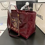 Chanel large Shopping bag red lambskin 40cm - 6