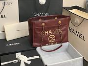 Chanel large Shopping bag red lambskin 33cm - 1