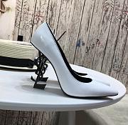 YSL Opyum pumps in white patent leather with black heel - 2