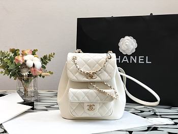 Chanel backpack white lambskin 18cm