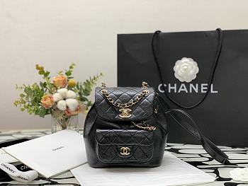 Chanel backpack black lambskin 18cm