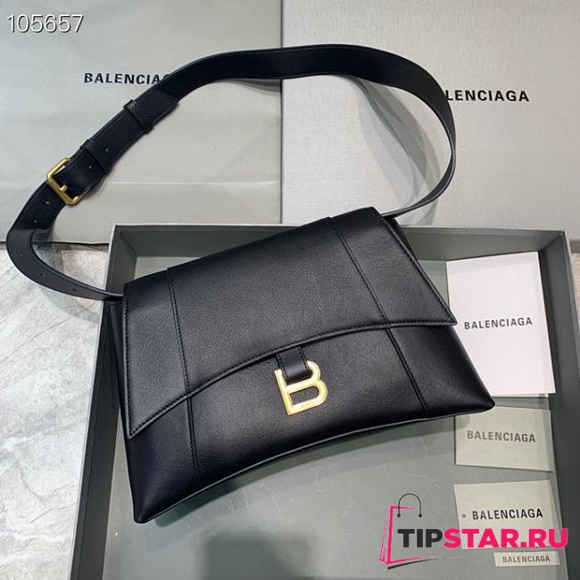 Balenciaga Hourglass shoulder bag in black with gold hardware 12801180 29cm - 1