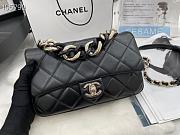 Chanel Small Flap Bag Large Chain Black Lambskin AS1353 size 16x24x6 cm - 1