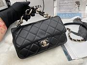 Chanel Small Flap Bag Large Chain Black Lambskin AS1353 size 16x24x6 cm - 2