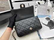 Chanel Small Flap Bag Large Chain Black Lambskin AS1353 size 16x24x6 cm - 3