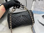 Chanel Small Flap Bag Large Chain Black Lambskin AS1353 size 16x24x6 cm - 6
